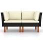 vidaXL Sofás de esquina 2 uds ratán sintético y madera de eucalipto vidaXL Sofás de esquina 2 uds ratán sintético y madera de eucalipto