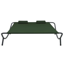 vidaXL Tumbona doble de exterior de tela verde