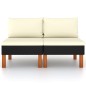 vidaXL Sofás centrales 2 uds ratán sintético y madera de eucalipto vidaXL Sofás centrales 2 uds ratán sintético y madera de eucalipto