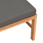 vidaXL Sofá central de madera maciza de teca con cojines gris oscuro vidaXL Sofá central de madera maciza de teca con cojines gris oscuro