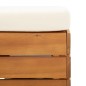 vidaXL Set de mesa y reposapiés de jardín cojín madera maciza acacia vidaXL Set de mesa y reposapiés de jardín cojín madera maciza acacia