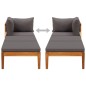 vidaXL Tumbona con 1 reposabrazos gris oscuro madera maciza acacia vidaXL Tumbona con 1 reposabrazos gris oscuro madera maciza acacia