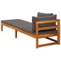 vidaXL Tumbona con 1 reposabrazos gris oscuro madera maciza acacia vidaXL Tumbona con 1 reposabrazos gris oscuro madera maciza acacia