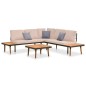 vidaXL Set muebles de jardín 4 piezas y cojines madera maciza acacia vidaXL Set muebles de jardín 4 piezas y cojines madera maciza acacia