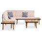 vidaXL Set muebles de jardín 4 piezas y cojines madera maciza acacia vidaXL Set muebles de jardín 4 piezas y cojines madera maciza acacia