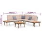 vidaXL Set muebles de jardín 4 piezas y cojines madera maciza acacia vidaXL Set muebles de jardín 4 piezas y cojines madera maciza acacia