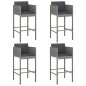vidaXL Taburetes de cocina con cojines 4 unidades ratán sintético gris vidaXL Taburetes de cocina con cojines 4 unidades ratán sintético gris