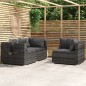 vidaXL Set de muebles de jardín 3 pzas y cojines ratán sintético gris vidaXL Set de muebles de jardín 3 pzas y cojines ratán sintético gris