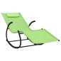 vidaXL Tumbona mecedora de acero y textilene verde vidaXL Tumbona mecedora de acero y textilene verde