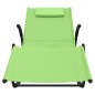 vidaXL Tumbona mecedora de acero y textilene verde vidaXL Tumbona mecedora de acero y textilene verde