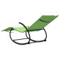 vidaXL Tumbona mecedora de acero y textilene verde vidaXL Tumbona mecedora de acero y textilene verde