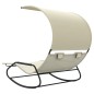 vidaXL Tumbona mecedora doble con toldo color crema vidaXL Tumbona mecedora doble con toldo color crema