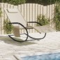 vidaXL Tumbona mecedora de acero y textilene crema vidaXL Tumbona mecedora de acero y textilene crema