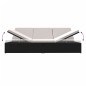vidaXL Tumbona convertible con cojines de ratán sintético negro vidaXL Tumbona convertible con cojines de ratán sintético negro