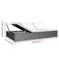 vidaXL Tumbona convertible con cojines de ratán sintético negro vidaXL Tumbona convertible con cojines de ratán sintético negro