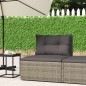 vidaXL Sofá central de jardín con cojines ratán sintético gris vidaXL Sofá central de jardín con cojines ratán sintético gris
