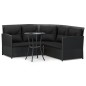 vidaXL Set de sofás en forma de L 2 pzas cojines ratán sintético negro vidaXL Set de sofás en forma de L 2 pzas cojines ratán sintético negro