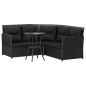 vidaXL Set de sofás en forma de L 2 pzas cojines ratán sintético negro vidaXL Set de sofás en forma de L 2 pzas cojines ratán sintético negro