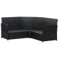 vidaXL Set de sofás en forma de L 2 pzas cojines ratán sintético negro vidaXL Set de sofás en forma de L 2 pzas cojines ratán sintético negro