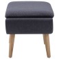 vidaXL Reposapiés tapizado de tela 73x43x42 cm gris oscuro vidaXL Reposapiés tapizado de tela 73x43x42 cm gris oscuro