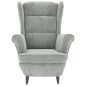 vidaXL Sillón de terciopelo gris claro vidaXL Sillón de terciopelo gris claro