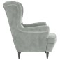 vidaXL Sillón de terciopelo gris claro vidaXL Sillón de terciopelo gris claro