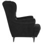 vidaXL Sillón de terciopelo negro vidaXL Sillón de terciopelo negro