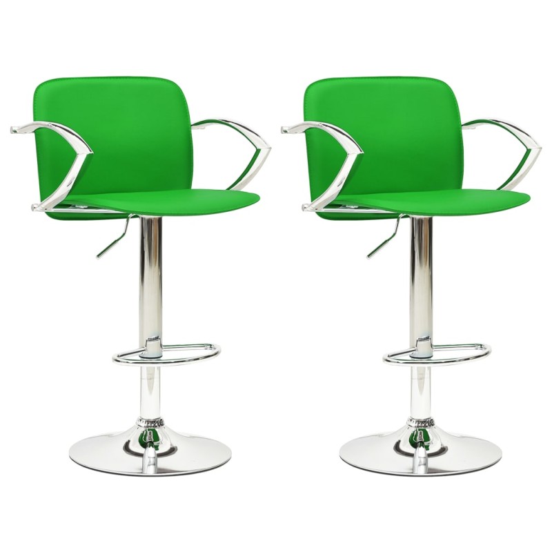 vidaXL Taburetes de cocina 2 unidades cuero artificial verde vidaXL Taburetes de cocina 2 unidades cuero artificial verde