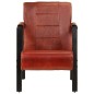 vidaXL Sillón de cuero de cabra real marrón oscuro 60x80x87 cm