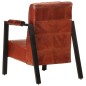 vidaXL Sillón de cuero de cabra real marrón oscuro 60x80x87 cm