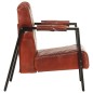vidaXL Sillón de cuero de cabra real marrón oscuro 60x80x87 cm