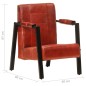 vidaXL Sillón de cuero de cabra real marrón oscuro 60x80x87 cm