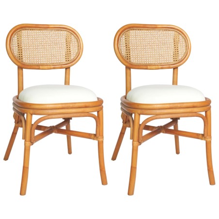 vidaXL Sillas de comedor 2 unidades lino marrón claro 