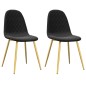 vidaXL Sillas de comedor 2 unidades terciopelo negro vidaXL Sillas de comedor 2 unidades terciopelo negro