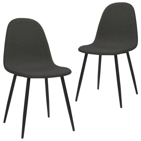 vidaXL Sillas de comedor 2 uds cuero sintético negro 45x53,5x83 cm