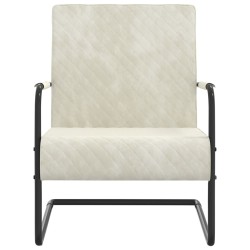 vidaXL Silla voladiza de terciopelo blanco crema