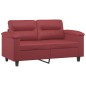 vidaXL Sofá de 2 plazas con cojines cuero sintético rojo tinto 120 cm vidaXL Sofá de 2 plazas con cojines cuero sintético rojo tinto 120 cm