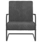 vidaXL Silla voladiza de terciopelo gris oscuro