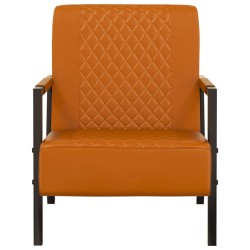 vidaXL Sillón de cuero sintético marrón