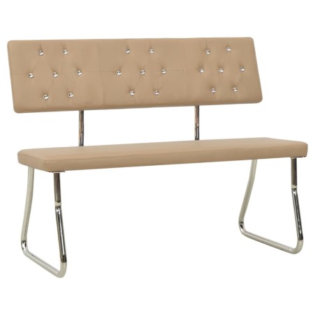 vidaXL Banco de cuero sintético color capuchino 110 cm
