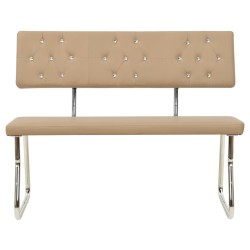 vidaXL Banco de cuero sintético color capuchino 110 cm