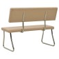 vidaXL Banco de cuero sintético color capuchino 110 cm vidaXL Banco de cuero sintético color capuchino 110 cm