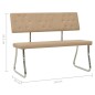 vidaXL Banco de cuero sintético color capuchino 110 cm vidaXL Banco de cuero sintético color capuchino 110 cm