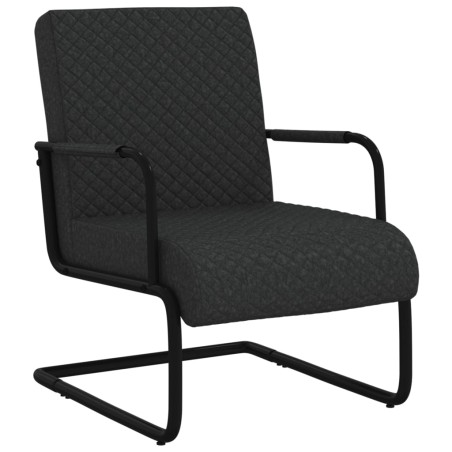 vidaXL Silla voladiza cuero sintético negra