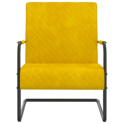 vidaXL Silla voladiza de terciopelo amarillo mostaza