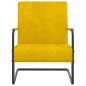 vidaXL Silla voladiza de terciopelo amarillo mostaza vidaXL Silla voladiza de terciopelo amarillo mostaza
