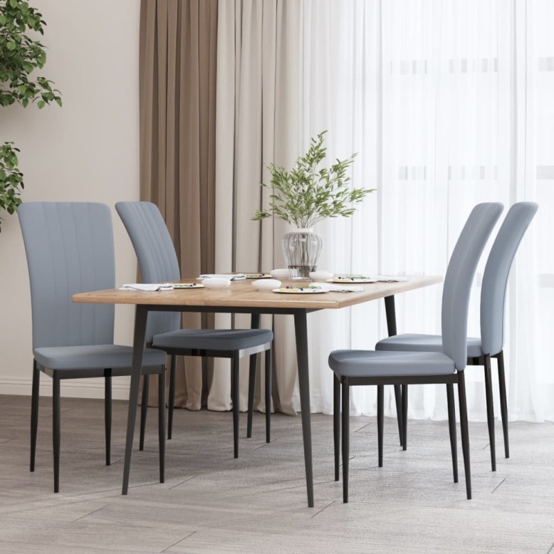 vidaXL Sillas de comedor 4 unidades terciopelo gris claro vidaXL Sillas de comedor 4 unidades terciopelo gris claro