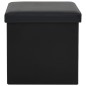 vidaXL Taburetes de almacenaje plegables 2 uds cuero sintético negro vidaXL Taburetes de almacenaje plegables 2 uds cuero sintético negro