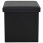 vidaXL Taburetes de almacenaje plegables 2 uds cuero sintético negro vidaXL Taburetes de almacenaje plegables 2 uds cuero sintético negro