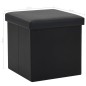 vidaXL Taburete con almacenaje plegable cuero sintético negro vidaXL Taburete con almacenaje plegable cuero sintético negro